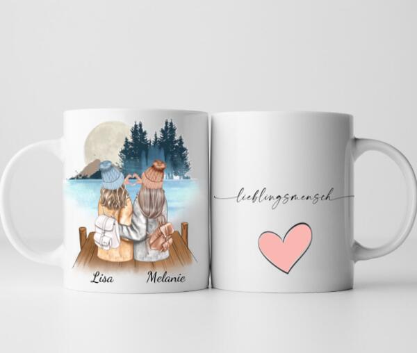 Beste Freundinnen Winter - Personalisierte Tasse