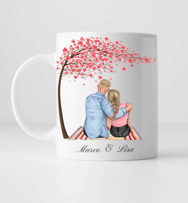 Pärchen Glücksgefühle - Personalisiere Tasse