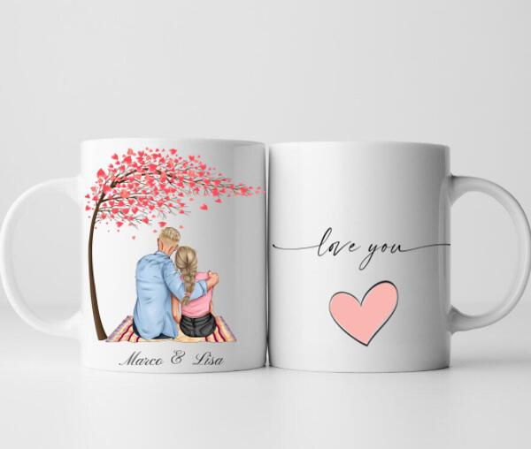 Pärchen Glücksgefühle - Personalisiere Tasse