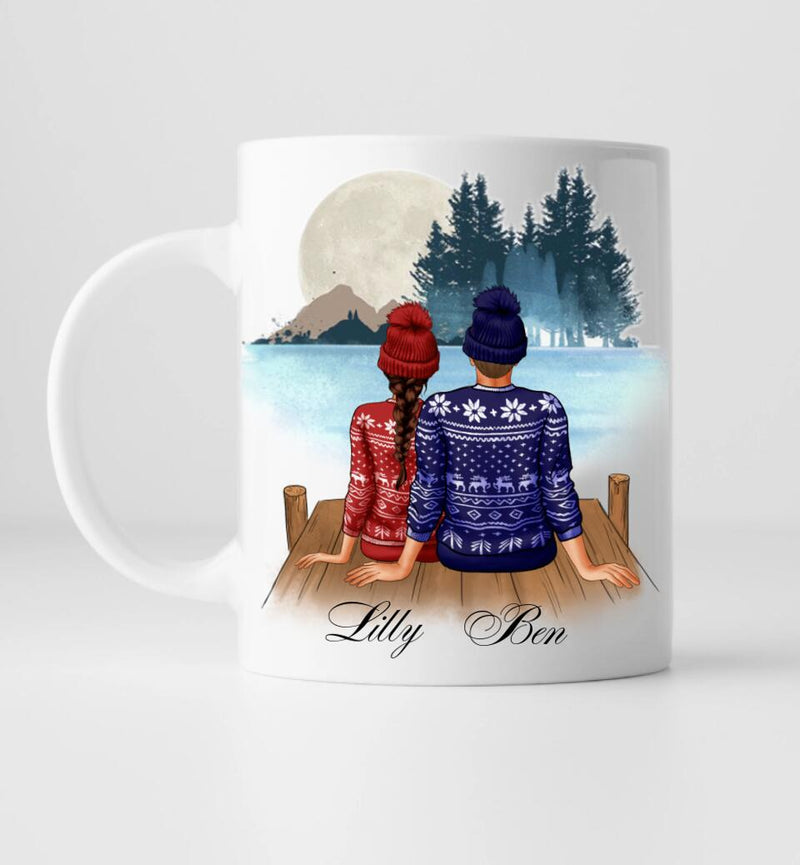 Paar Winter Märchen - Personalisierte Tasse