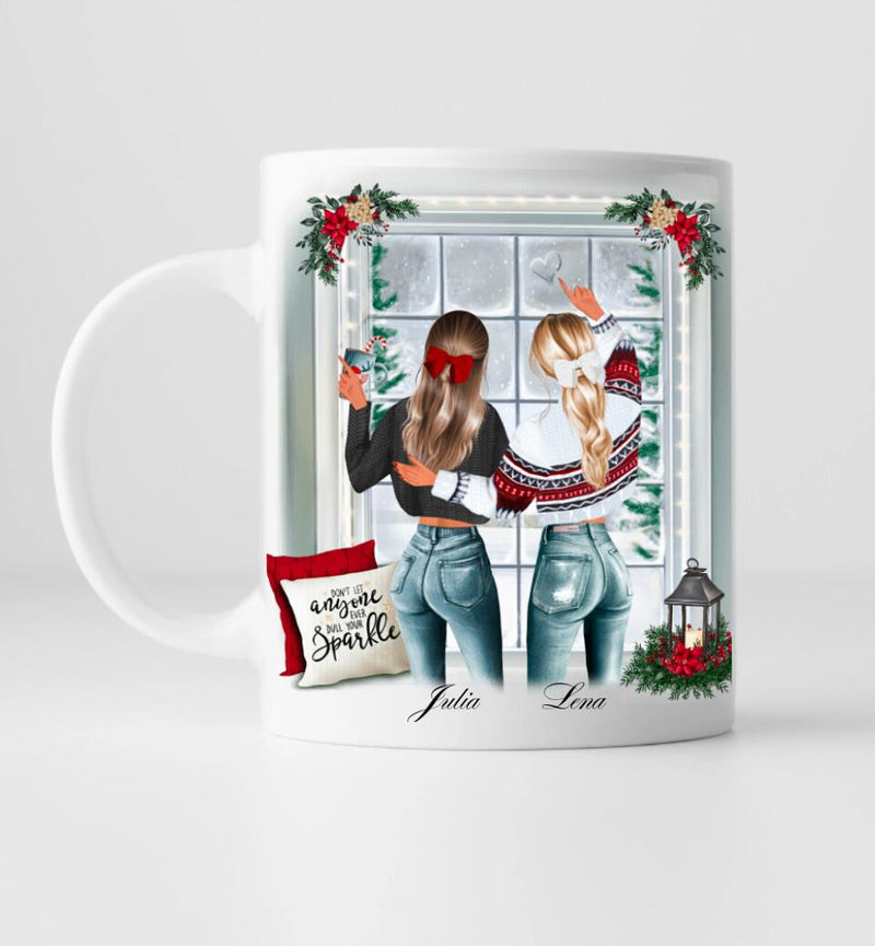 Beste Freundinnen Weihnachten Personalisierte Tasse