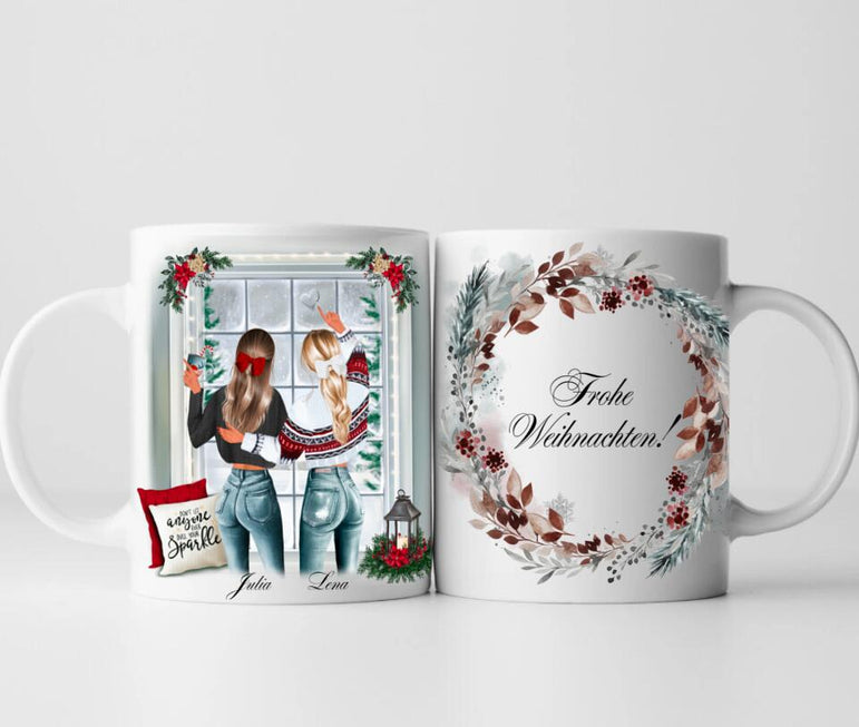 Beste Freundinnen Weihnachten Personalisierte Tasse