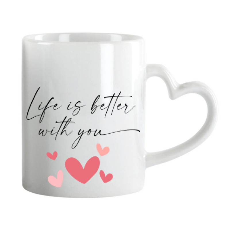 Beste Freundinnen Arm in Arm - Personalisierte Herz Tasse