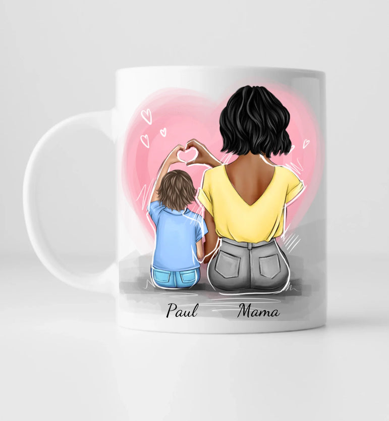 Mama & Sohn - Personalisierte Tasse