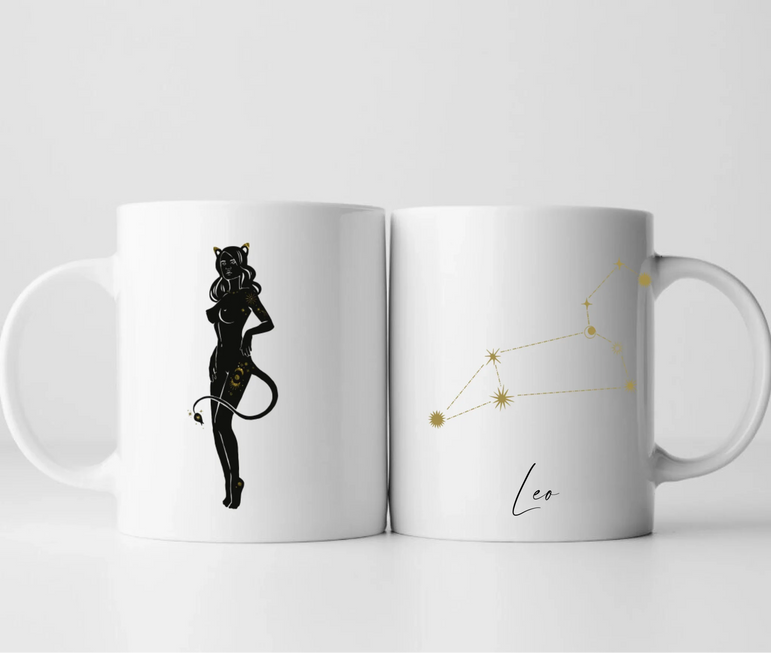 Sternzeichen mit Figur & Name - Personalisierte Tasse