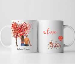 Pärchen Frühlingsgefühle - Personalisierte Tasse