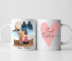 Freundinnen/Schwestern - Personalisierte Tasse