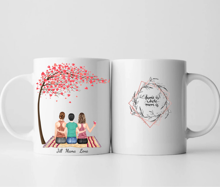 Mutter & 2 Töchter - Personalisierte Tasse
