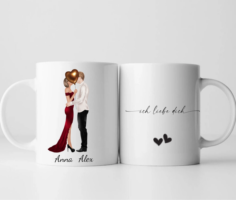 Pärchen Romantischer Moment - Personalisierte Tasse