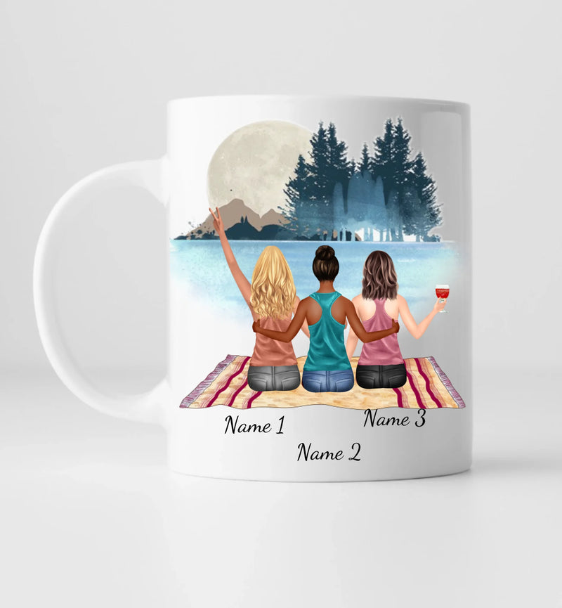 3 Freundinnen - Personalisierte Tasse
