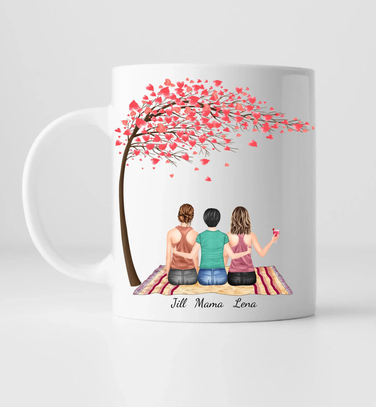 Mutter & 2 Töchter - Personalisierte Tasse