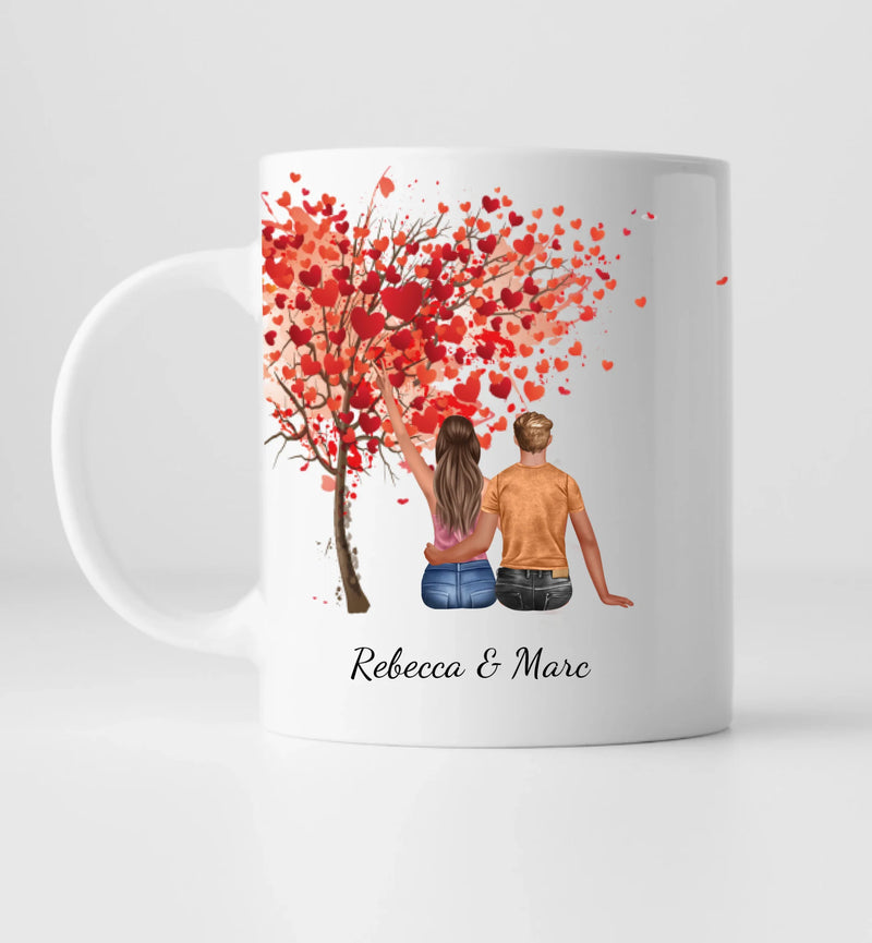 Pärchen Frühlingsgefühle - Personalisierte Tasse