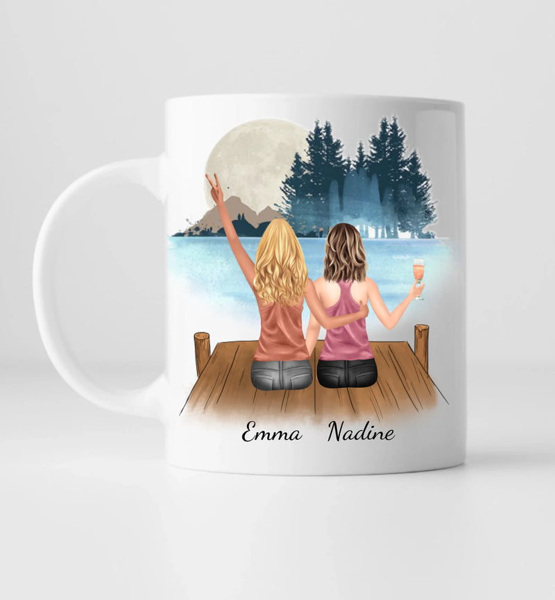 Freundinnen/Schwestern - Personalisierte Tasse