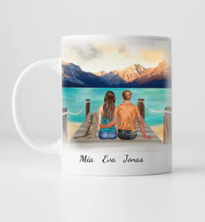 Paar mit Katze - Personalisierte Tasse