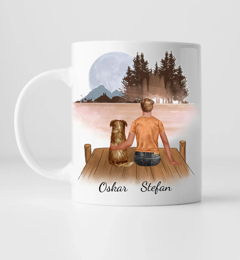 Herrchen mit Hund - Personalisierte Tasse