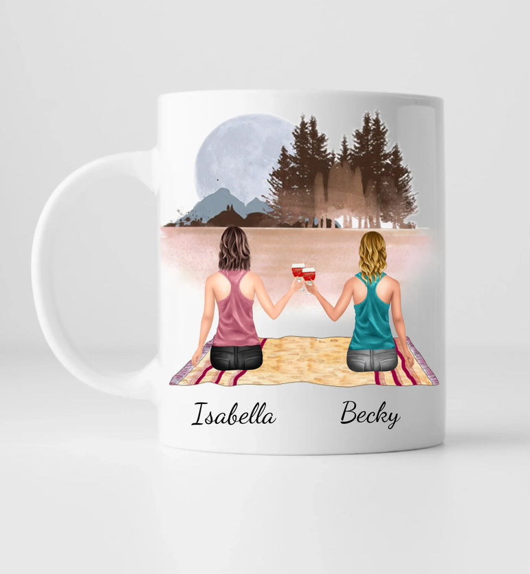 Beste Freundinnen - Personalisierte Tasse