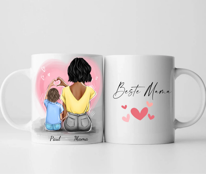 Mama & Sohn - Personalisierte Tasse