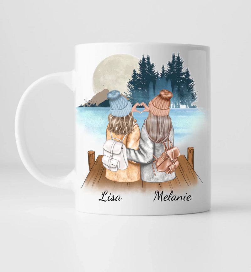Beste Freundinnen Winter - Personalisierte Tasse
