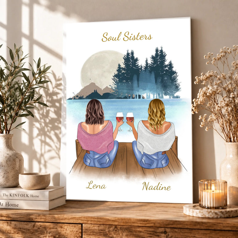 Skandinavische Poster-Nische im warmen Sonnenlicht