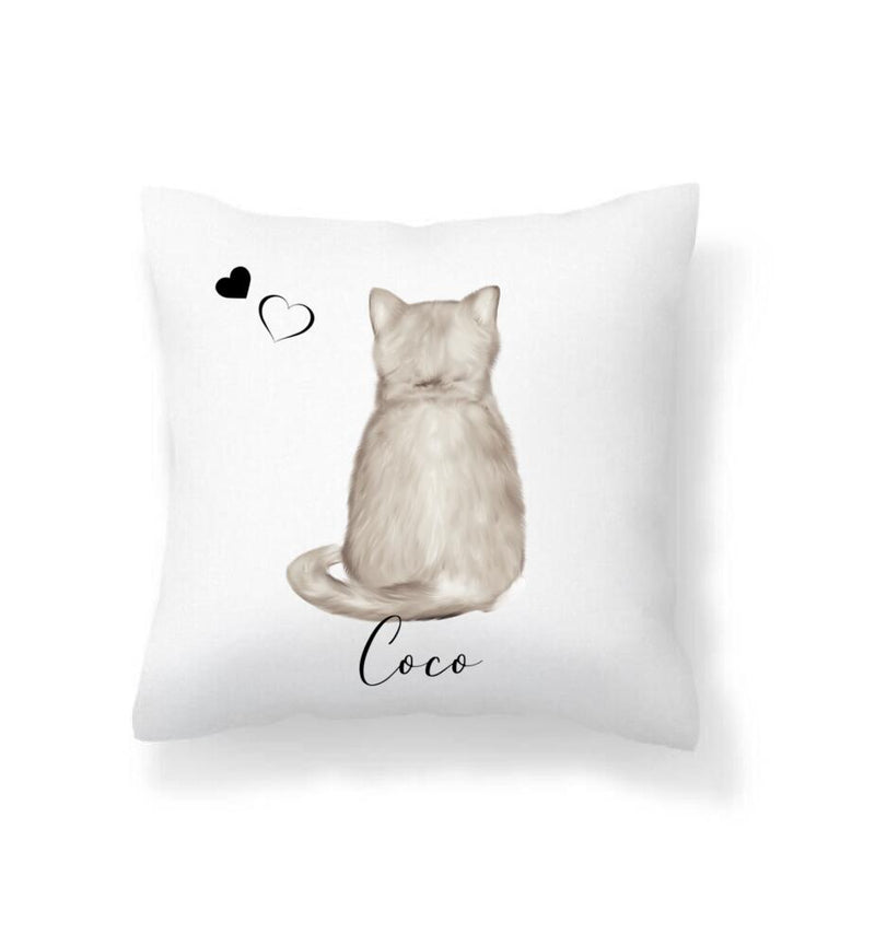 Katze mit Name - Personalisiertes Kissen
