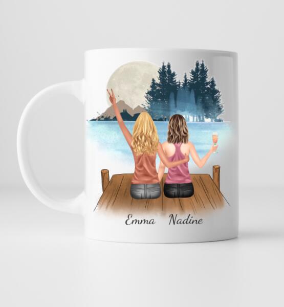 Freundinnen/Schwestern - Personalisierte Tasse