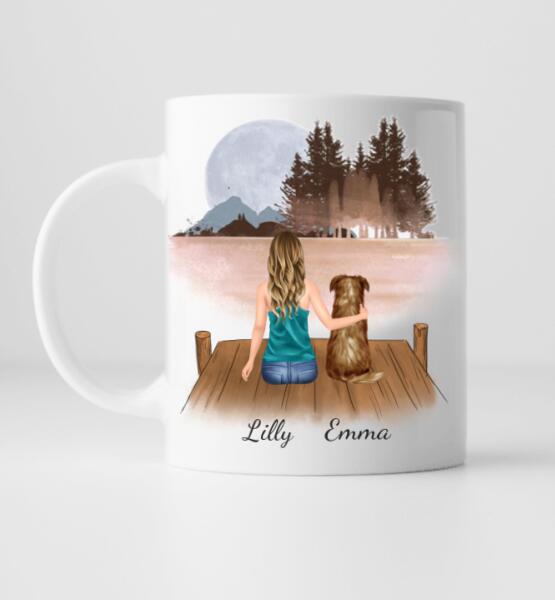 Frauchen mit Hund - Personalisierte Tasse