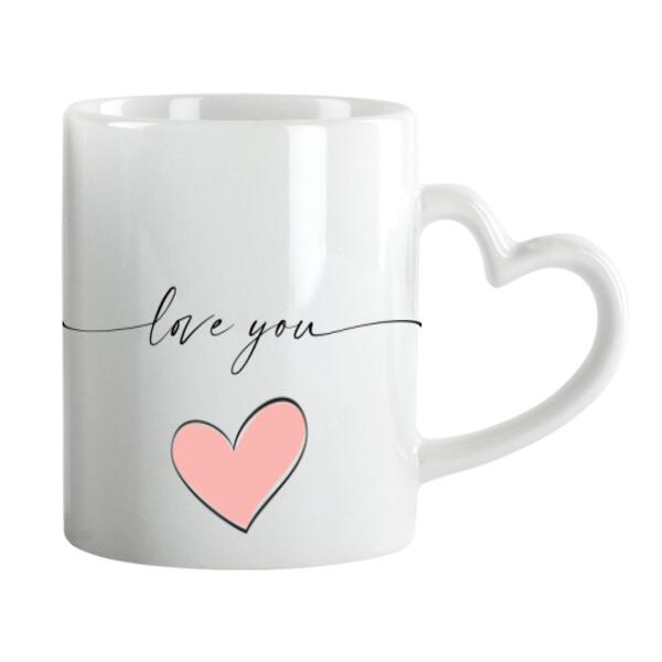 Verliebtes Pärchen - Personalisiere Herz Tasse