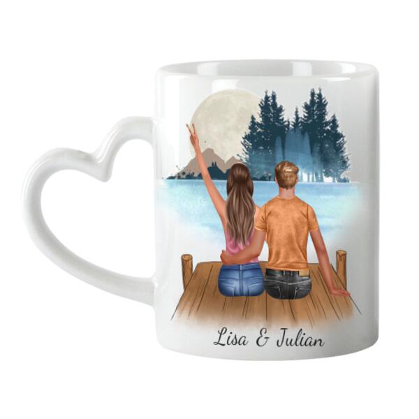 Bestes Pärchen - Personalisierte Herz Tasse