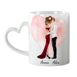 Pärchen Valentinstag - Personalisierte Herz Tasse