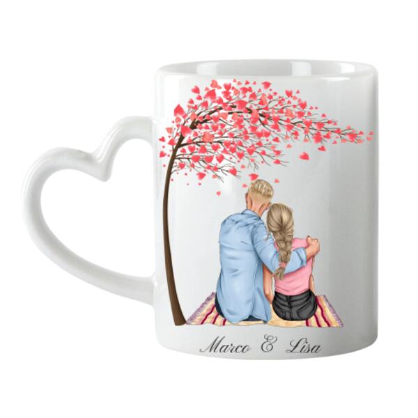 Pärchen Herz Tasse Personalisiert