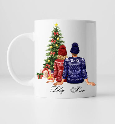 Paar Weihnachten - Personalisierte Tasse